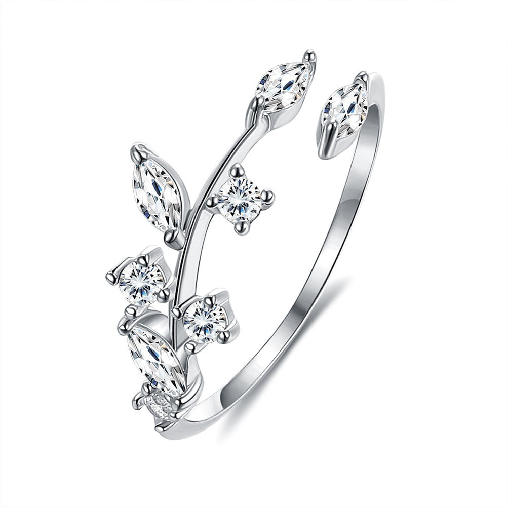 925 Silver Leaves Ring