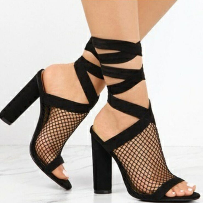 Elegant Black High Heels With Strap