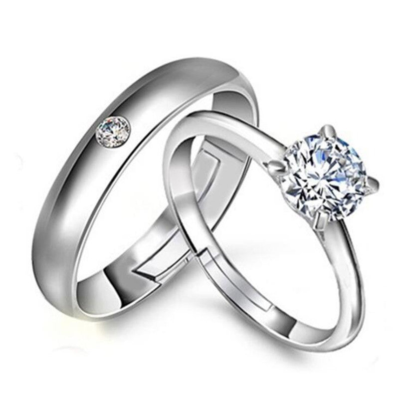 925 silver adjustable couple rings